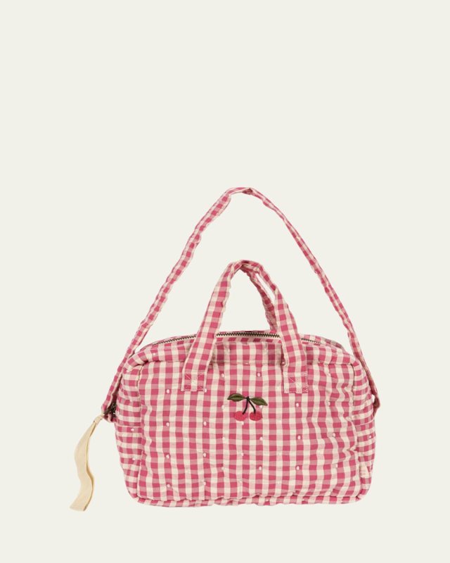 Gingham-Print Doll Changing Bag